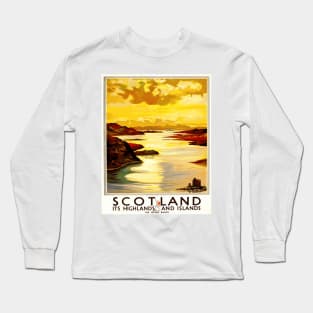 Scotland Highlands and Islands - Vintage Travel Poster Design Long Sleeve T-Shirt